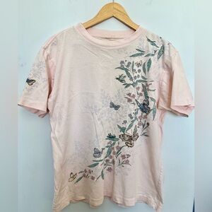 Northern Reflection Floral Butterfly Pink T-Shirt